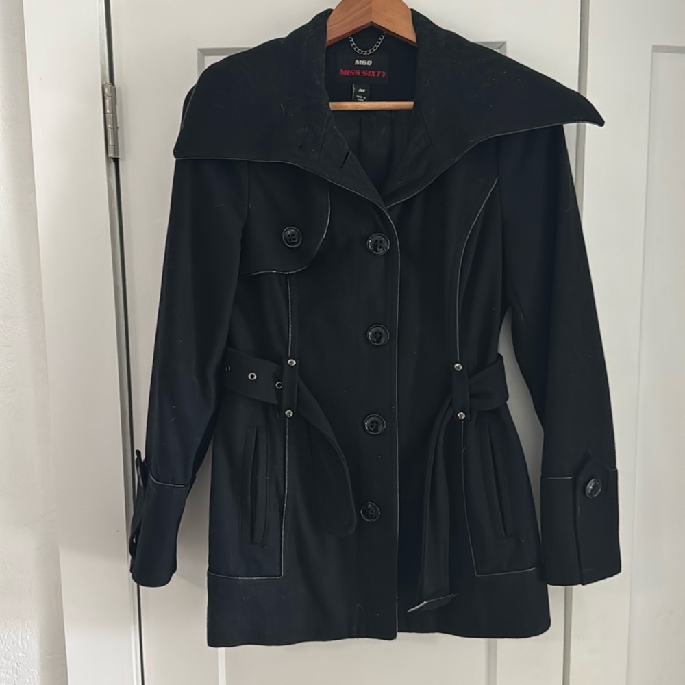 Miss Sixty M60 black coat wool medium. Jacket